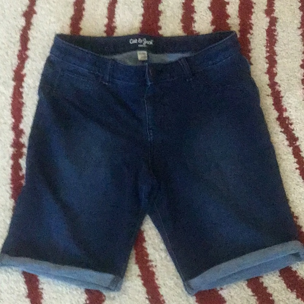 Stretch denim jean shorts